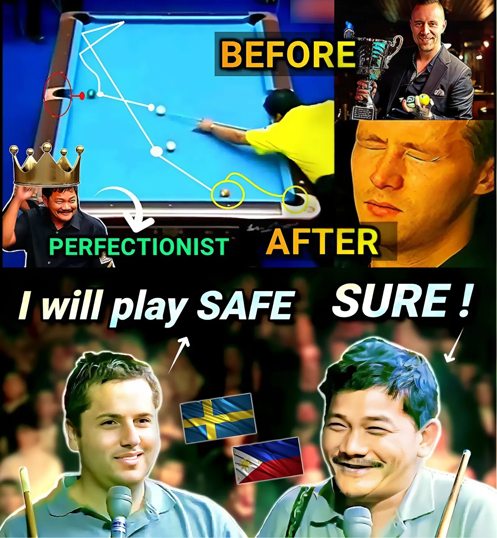 Swedish PLAYER thought He can PLAY SAFE against EFREN REYES