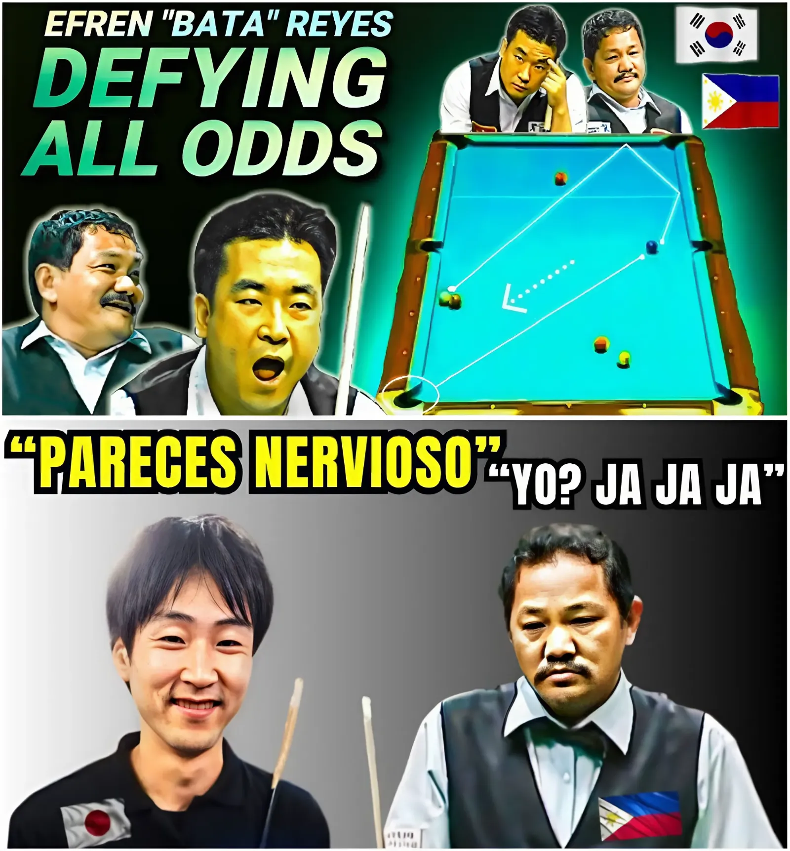 The young Japanese player thought he could take down Efren Reyes with intimidation tactics but he was wrong