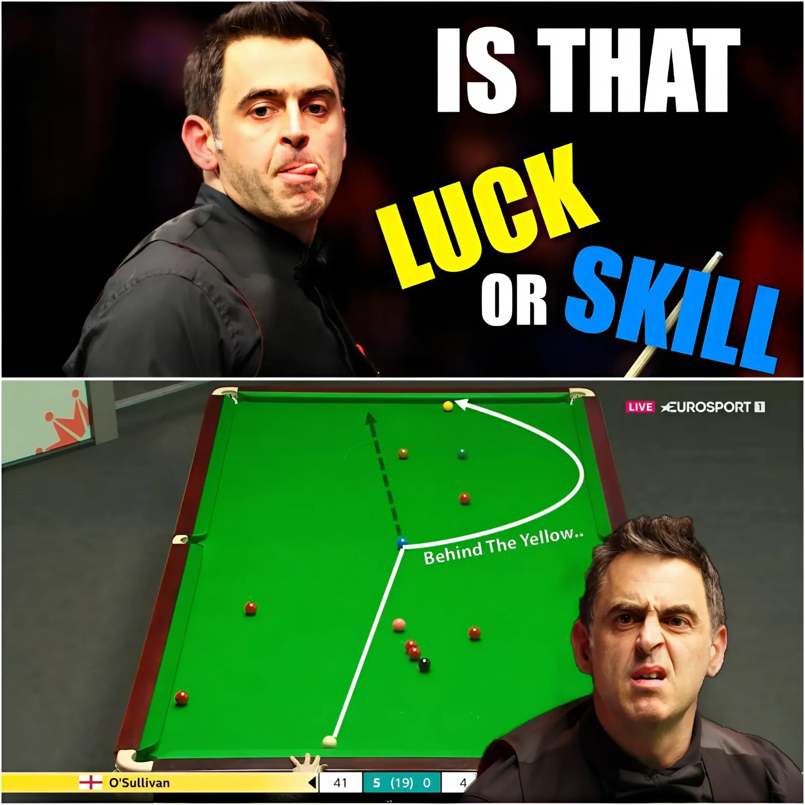 Everyone said he was lucky, but Ronnie O'Sullivan showed everyone that he played with skill, not luck.