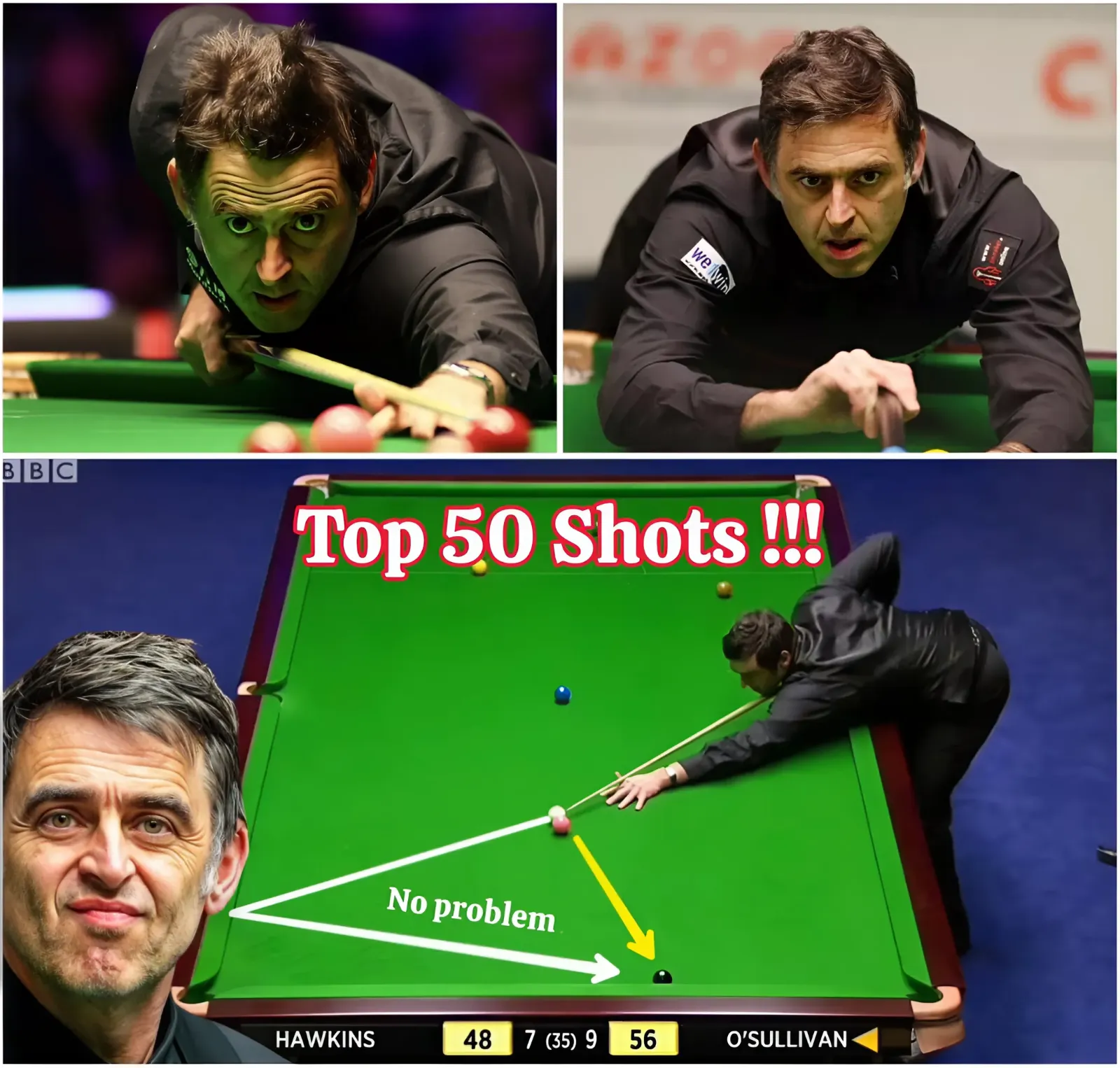 Let's review Ronnie O'Sullivan's 50 Greatest Shots in History