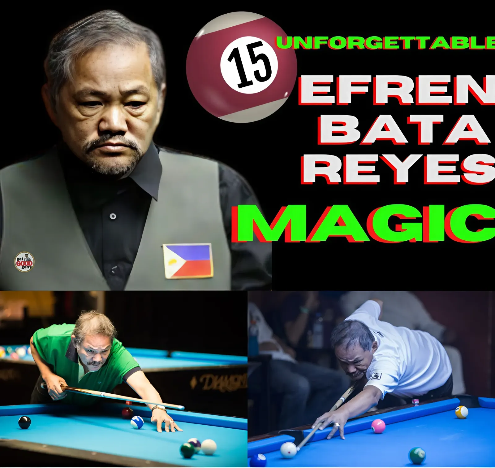 UNFORGETTABLE 15 Magic Shots That Made EFREN BATA REYES LEGENDARY!