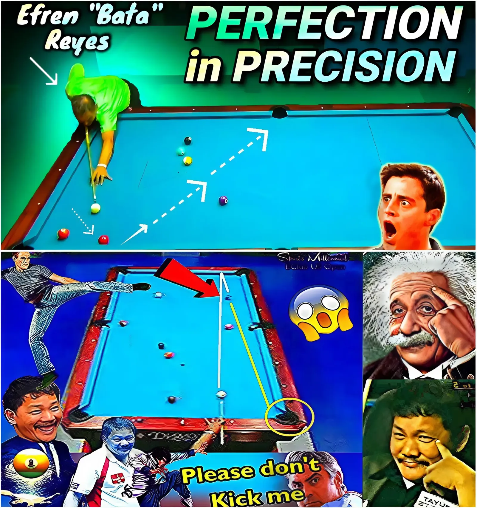 Efren Reyes: Billiards legend with a "magic" kick that makes opponents fall back!