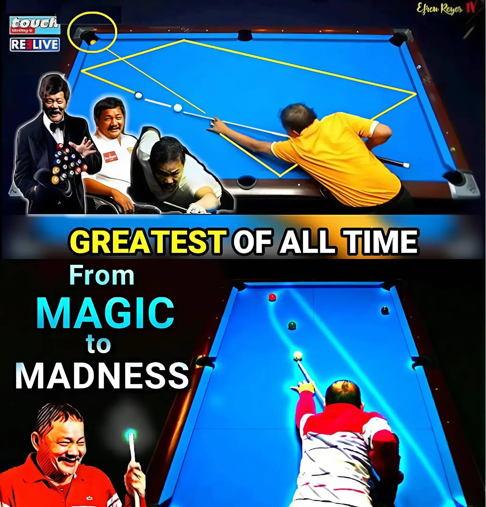 Efren "Bata" Reyes - "The Unbeatable Man": Review the "sorrowful" shots that left opponents "dumbfounded"!