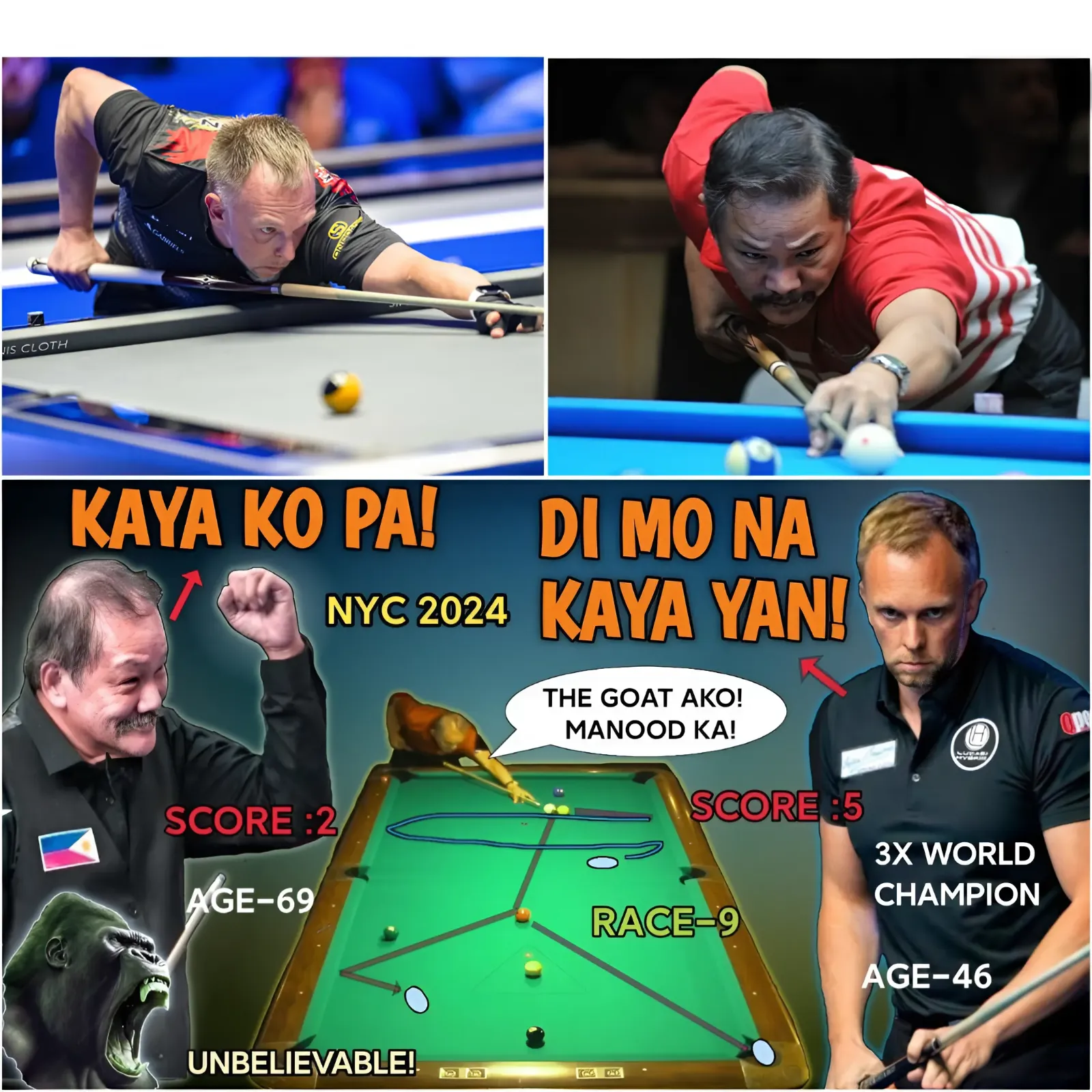 HE THOUGHT EFREN'S MAGIC WAS RUN OUT! 3X WORLD CHAMPION OF GERMANY SHOCKED BY BATA'S MAGIC SHOT!