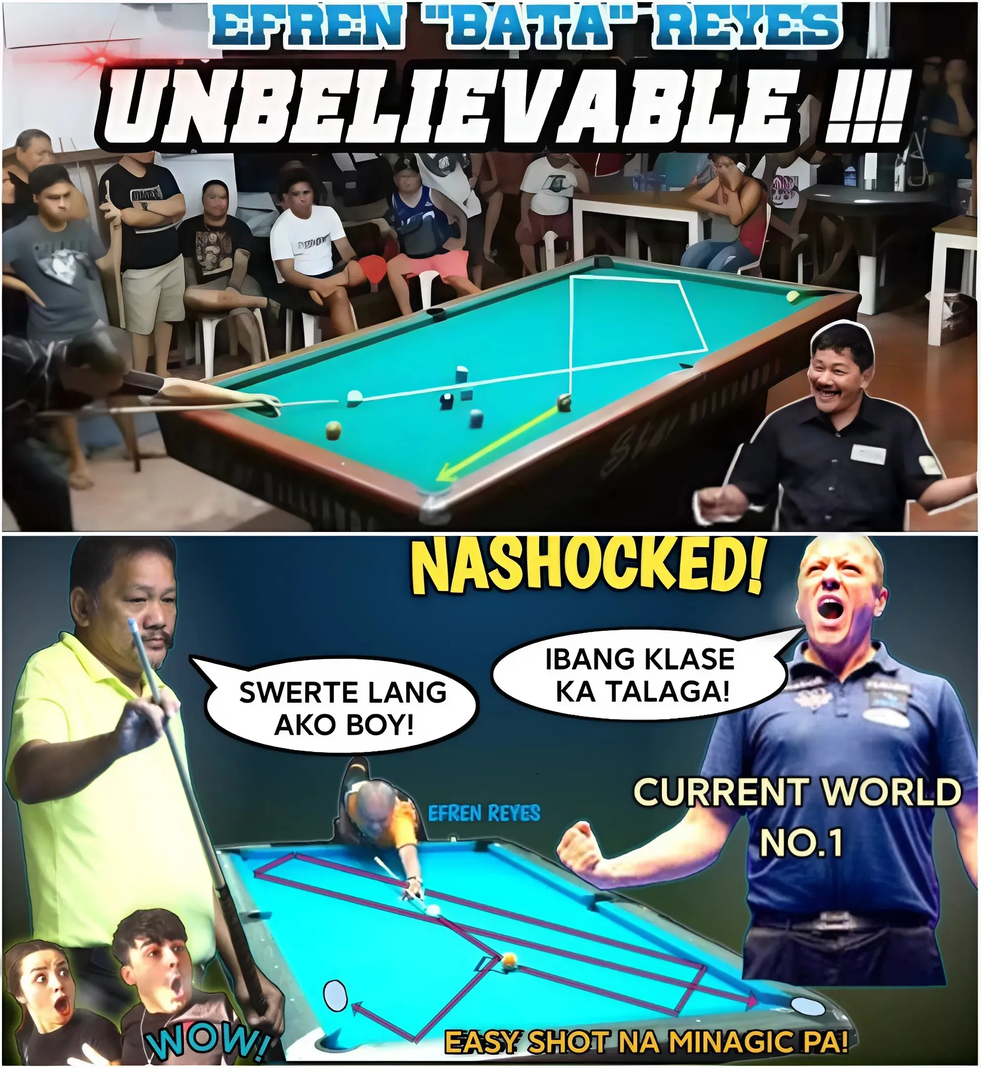 🌎MAGICIAN EFREN REYES STILL HAS MAGIC AND SKILLS! 😲SHOCK FOR THE NUMBER 1 BILLIARD PLAYER IN THE WORLD TODAY