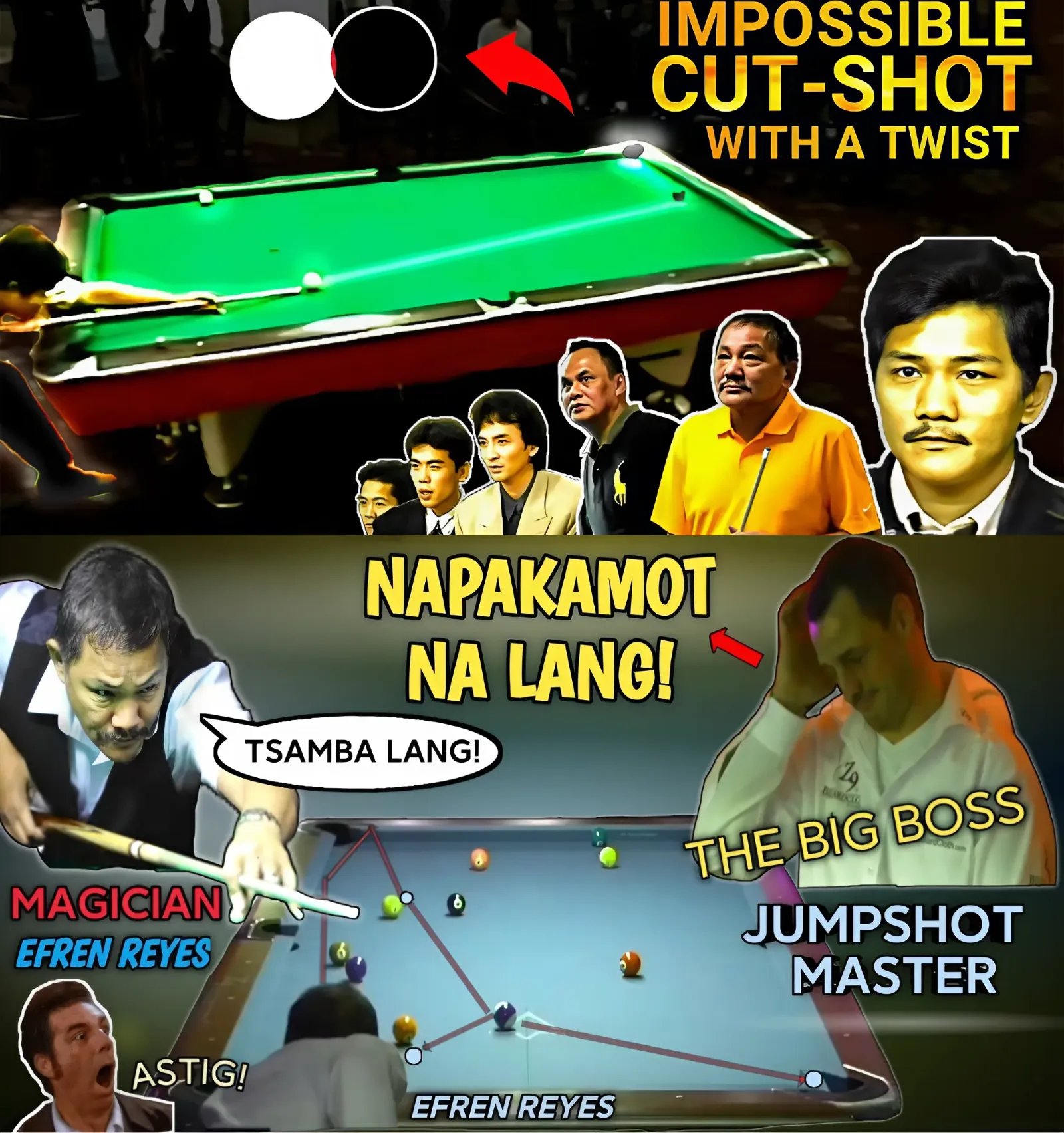 LONDON'S JUMPSHOT MASTER IS JUST SCRATCHING! EFREN BATA'S MAGIC SHOT DIDN'T WORK!