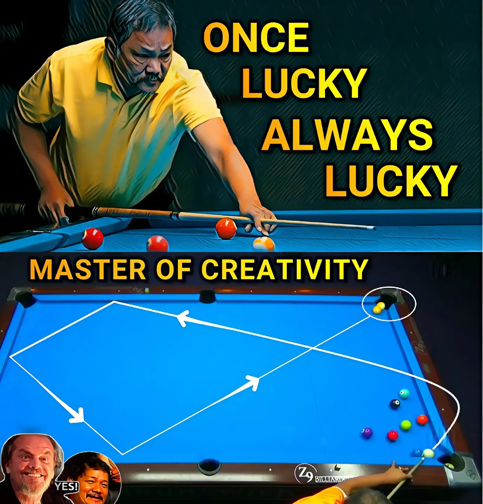 ONCE LUCKY, ALWAYS LUCKY | Efren Reyes most unbelievable shots