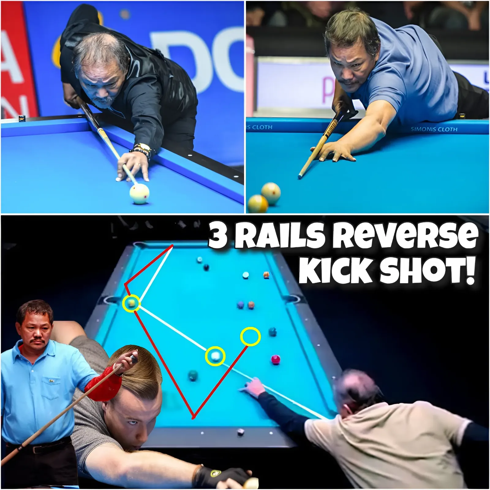 This is the reason why they called Efren Reyes the Master of Kick Shot and his opponent was amazed!