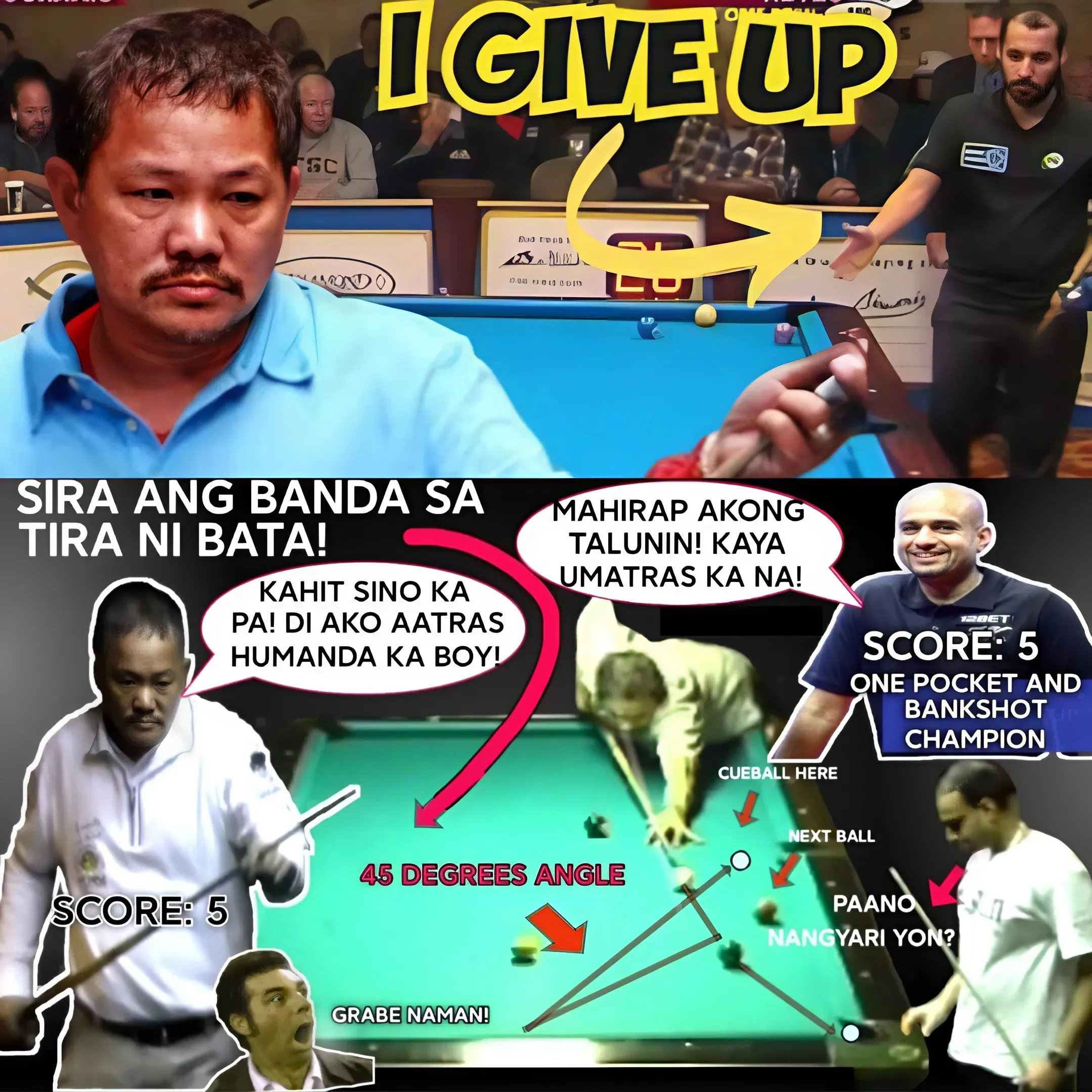 🏆💰One Pocket And BankShot Champion Was Shocked By Efren Bata's Magic Shot...💪💪