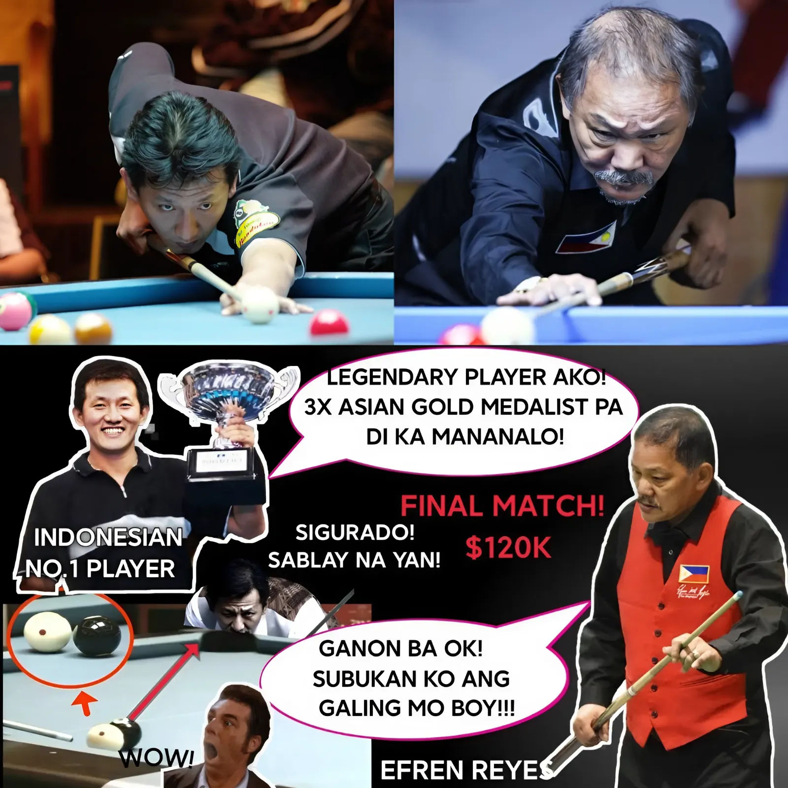 🏆LEGENDARY PLAYER AND 3X ASIAN 9 BALL GOLD MEDALIST😲 EFREN BATA TASTED DEFEAT IN THE FINAL MATCH💪💪