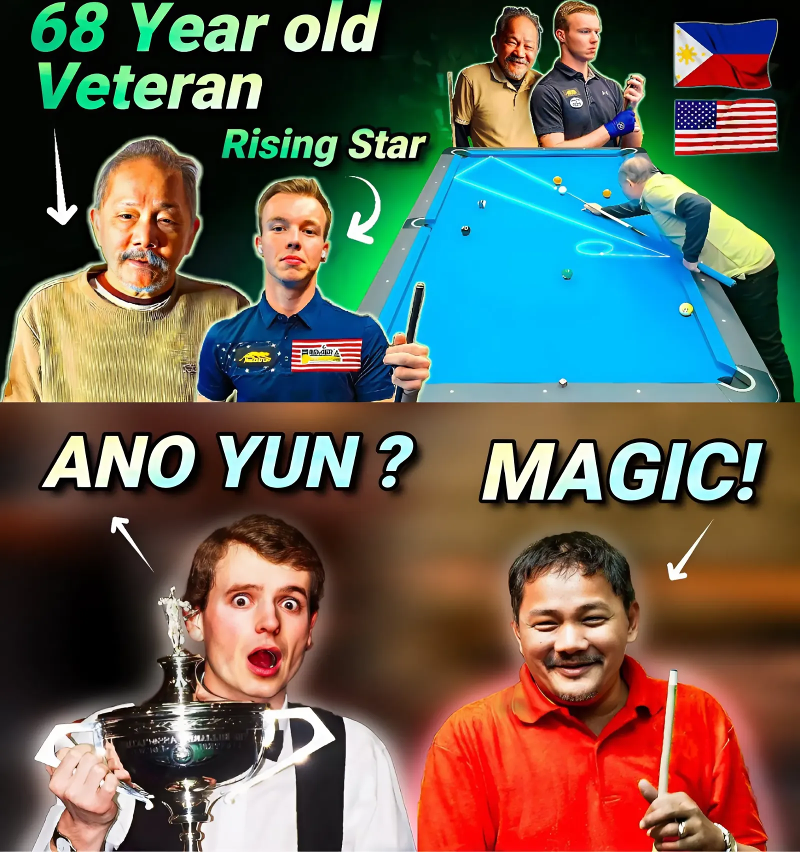 World no. 1 in SNOOKER, SURPRISED by EFREN REYES' MAGIC