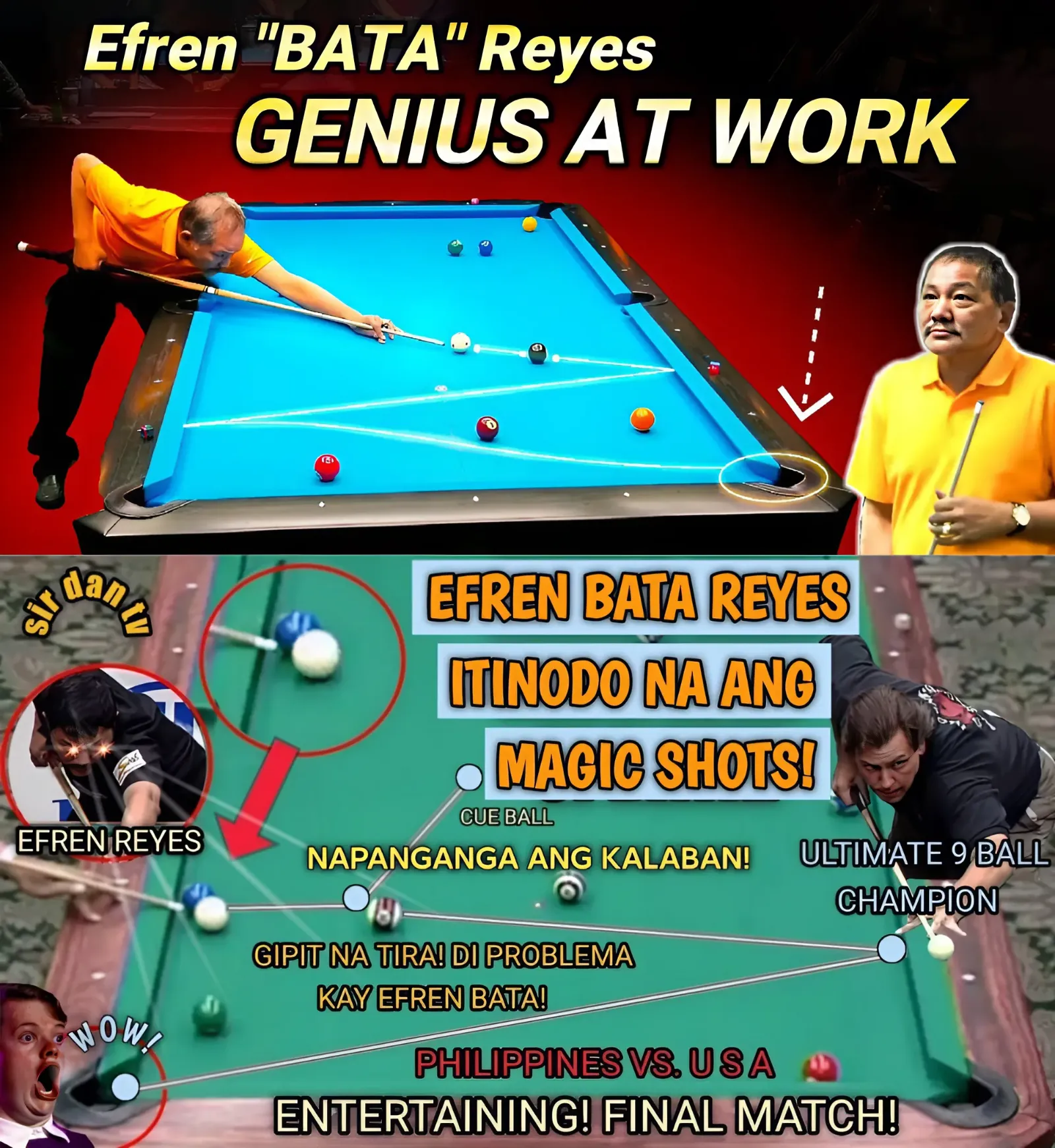 Efren Bata Reyes The Opponent Is So Good That "His Magic Shots Have Been Done! To Win The Championship In The Final Match!