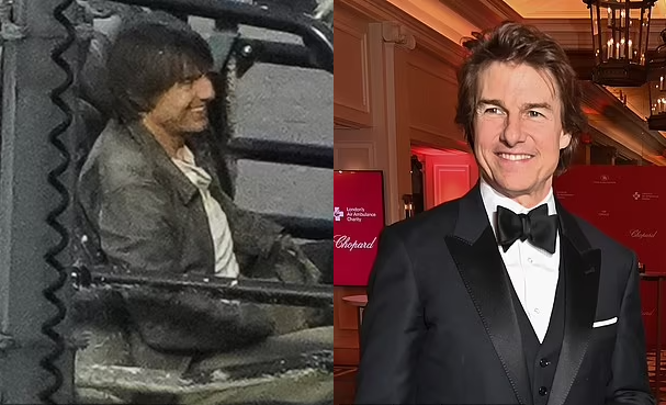 Tom Cruise sports longer hair as he films car chase scene in a Derbyshire mine for Mission Impossible's eighth instalment