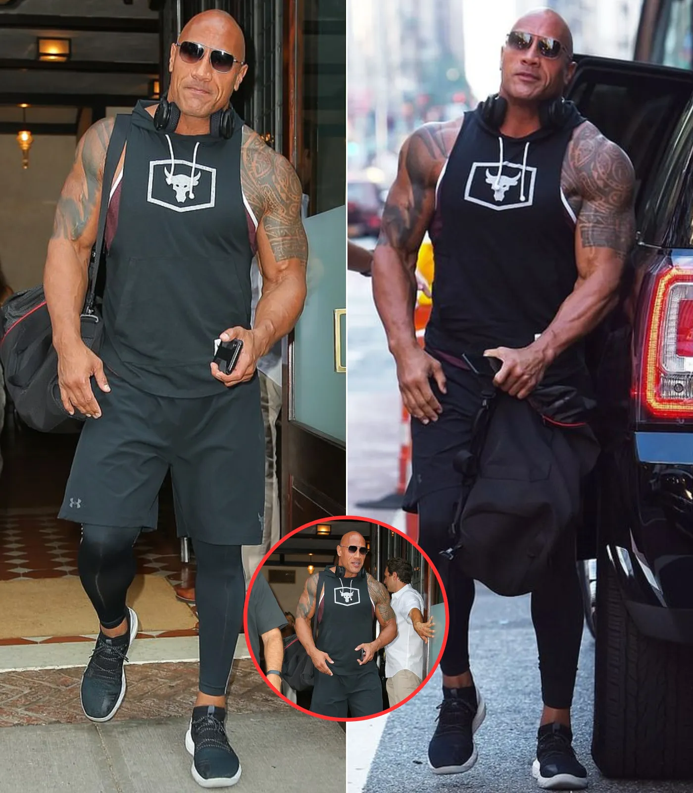 Dwayne Johnson puts his pumped-up physique on full display
