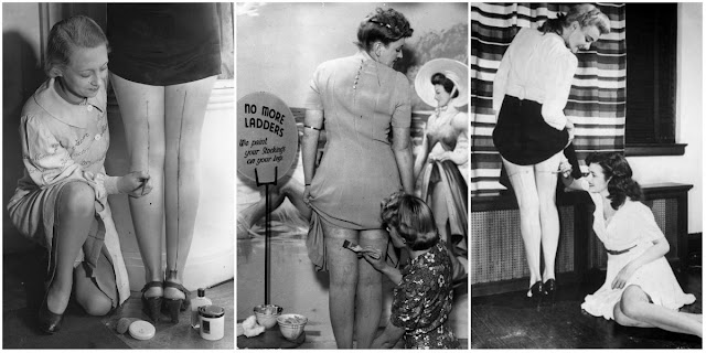 During the war years, when nylon stockings were in short supply, women utilized gravy juice to paint their legs _ OldTimeUS