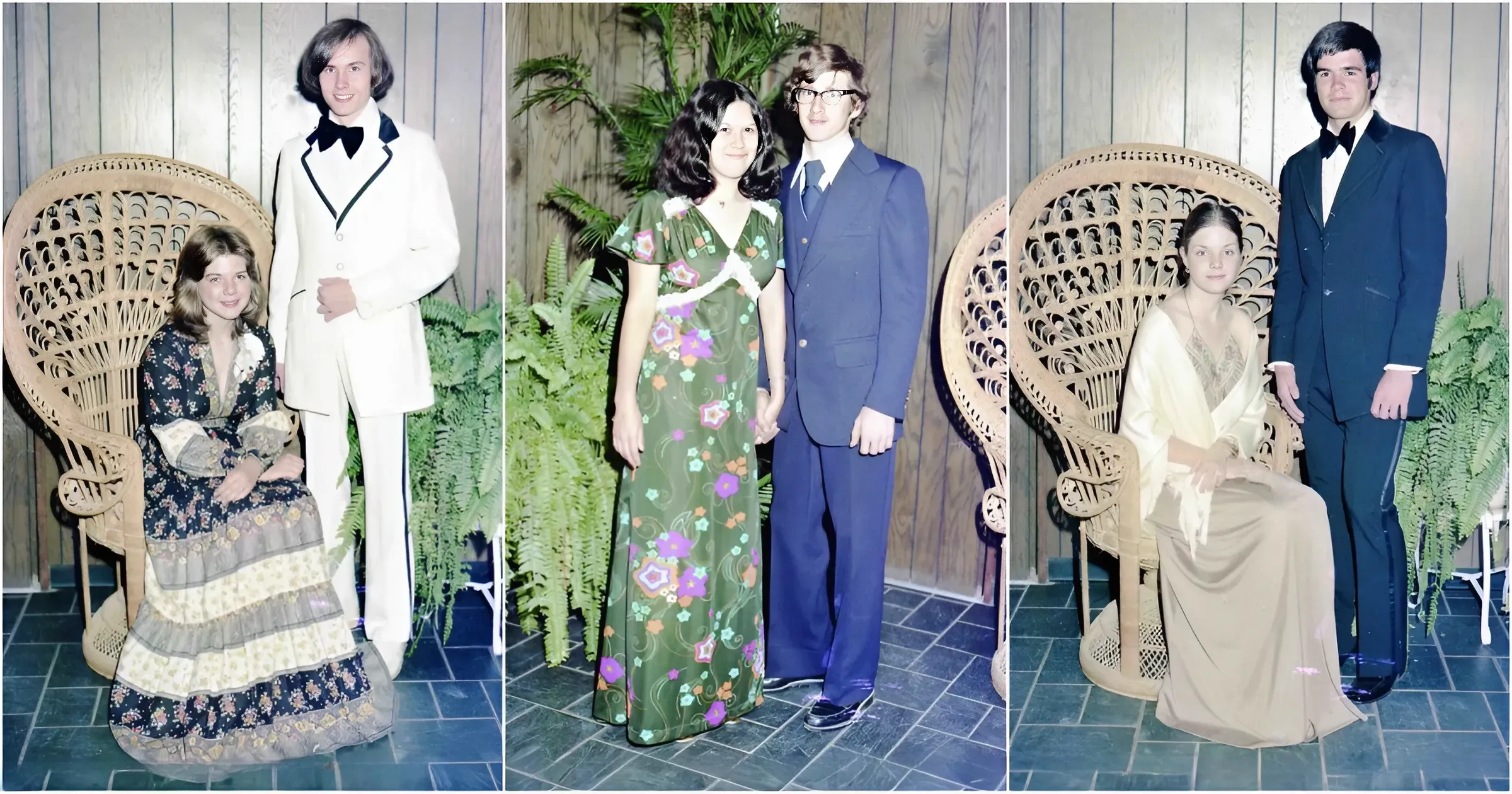 Vintage Portraits of Lincoln County High School Couples in Their Prom Outfits in 1976