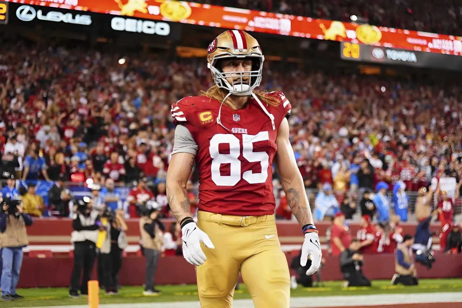 49ers TE George Kittle Seems Discouraged After his 2nd Super Bowl Loss