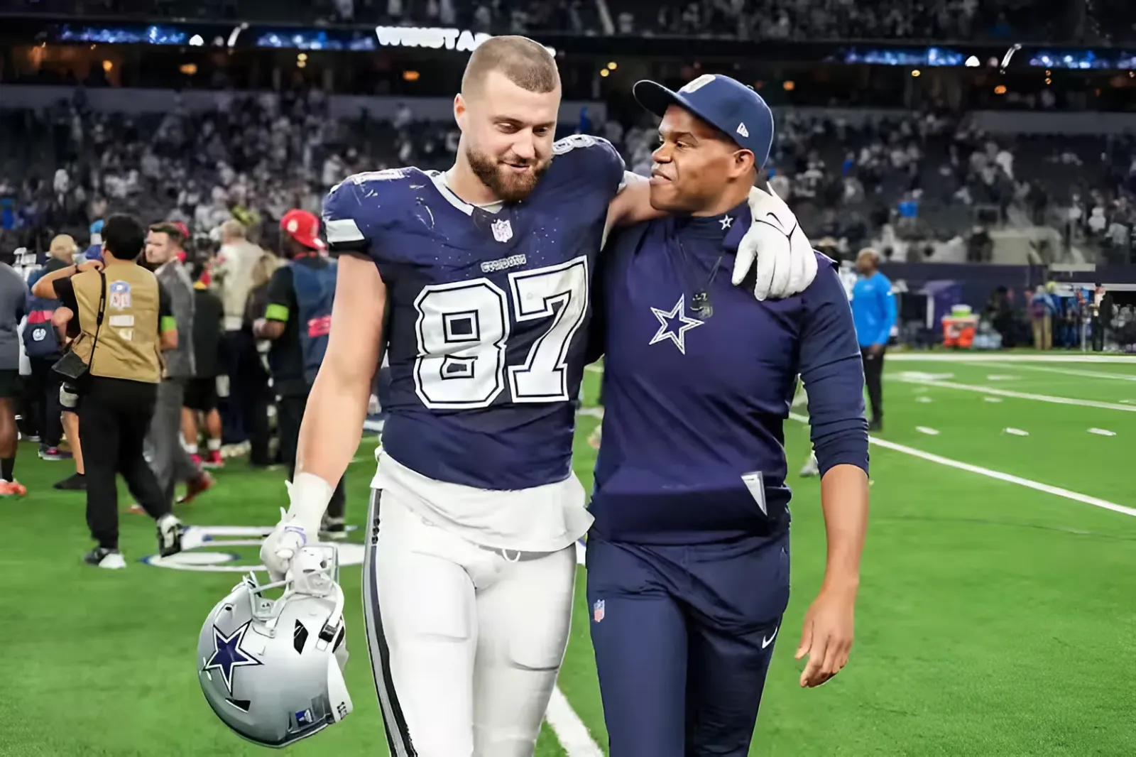 Cowboys Jake Ferguson credits coach Lunda Wells for taking his game up to new levels