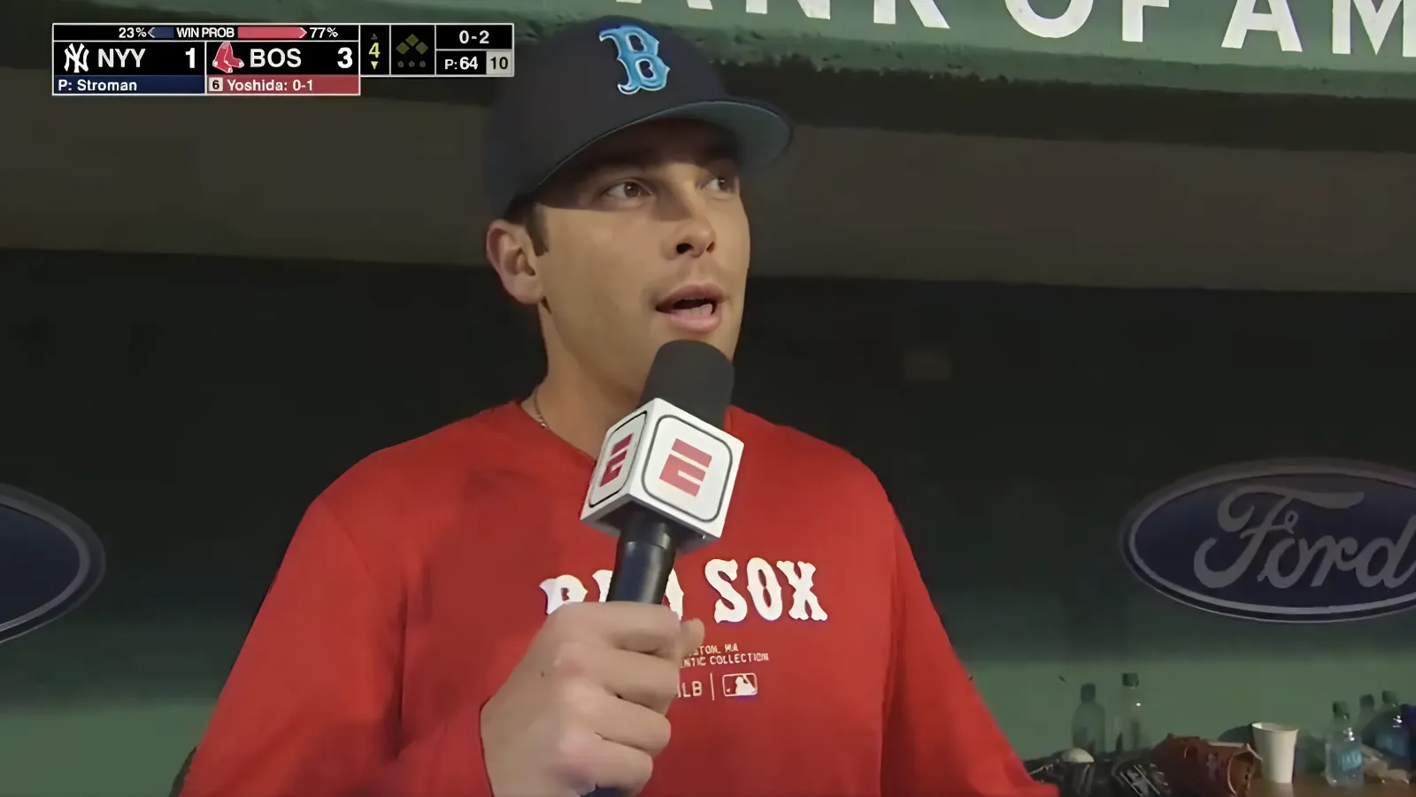 Red Sox infielder shares crazy story about dad's arrest arrest during in-game interview