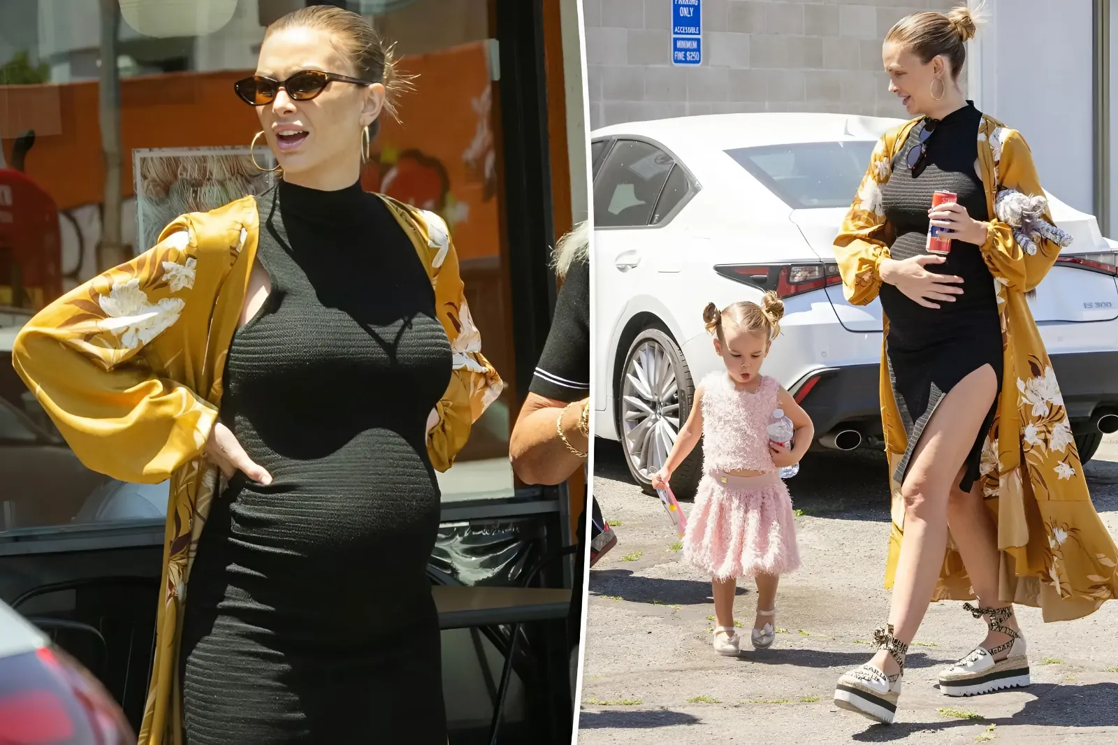 Lala Kent flaunts her baby bump in black dress during lunch date with daughter Ocean