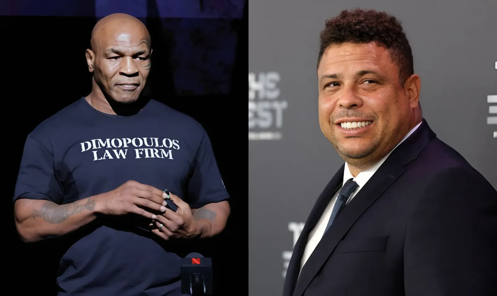 Mike Tyson poses with Brazil icon Ronaldo to show off weight transformations