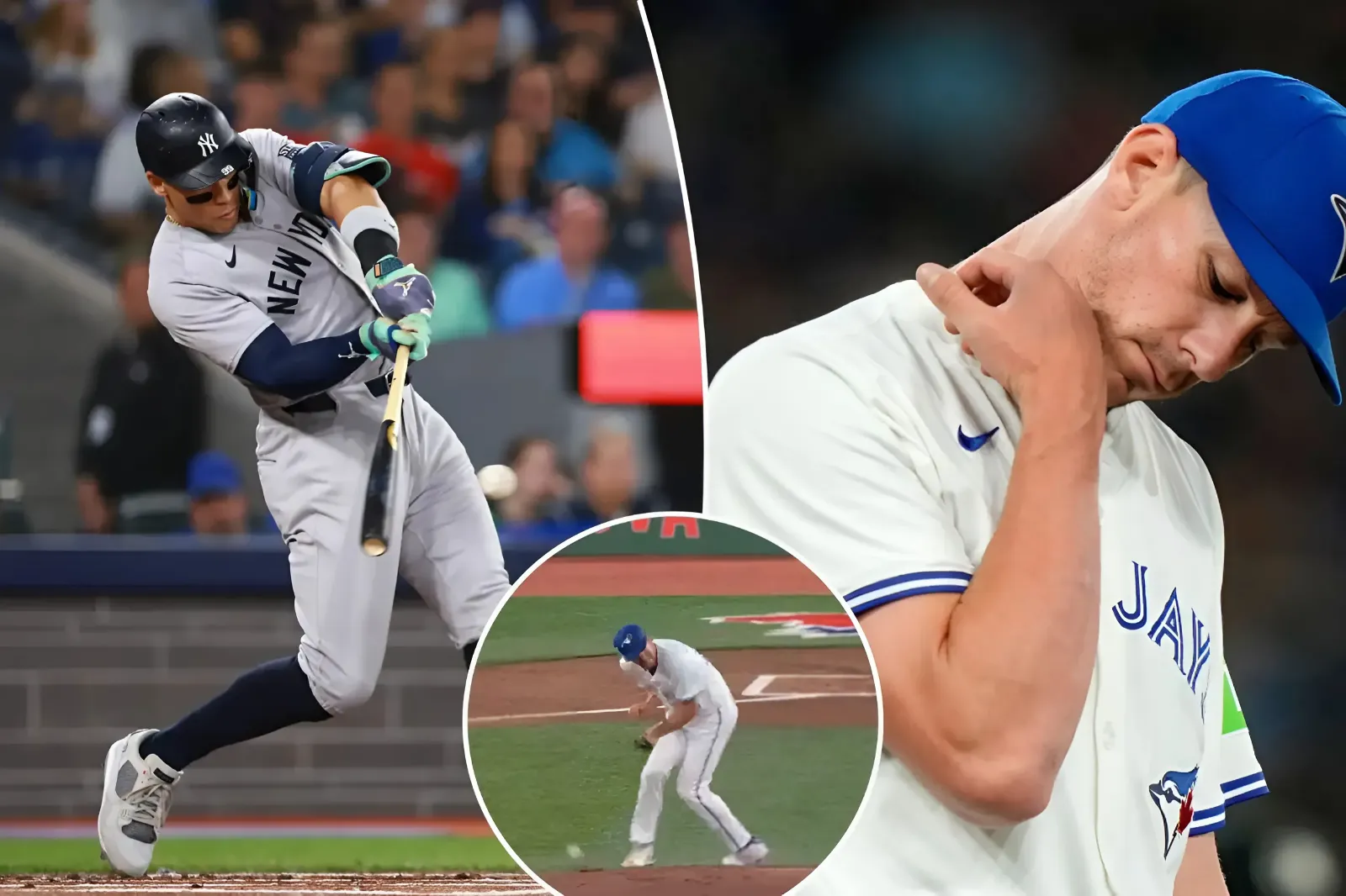 Aaron Judge rips liner off Chris Bassitt — who stays in game with nasty welt