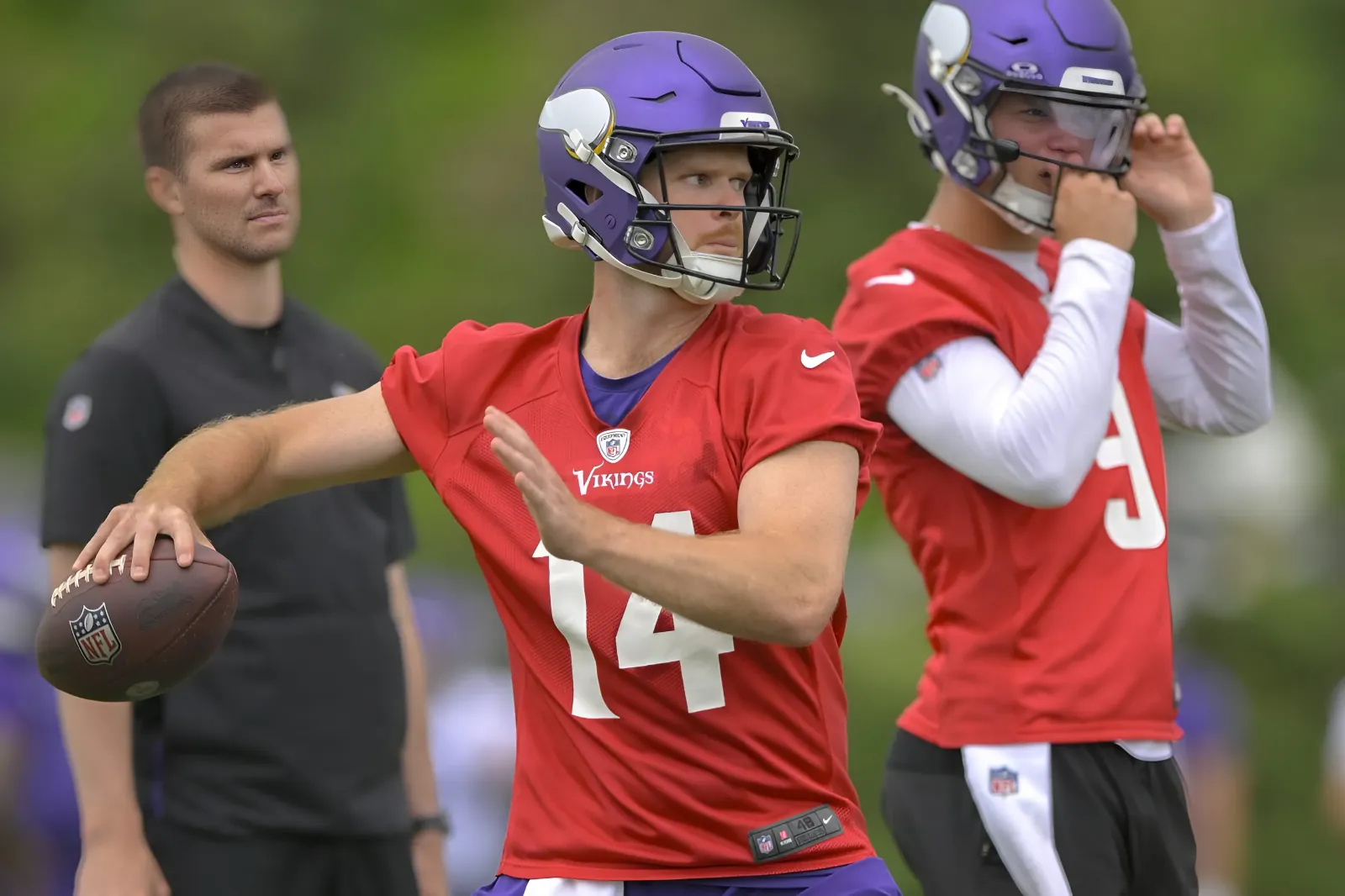 Vikings quarterback Sam Darnold seems to be a big fan of the Hawk Tuah girl