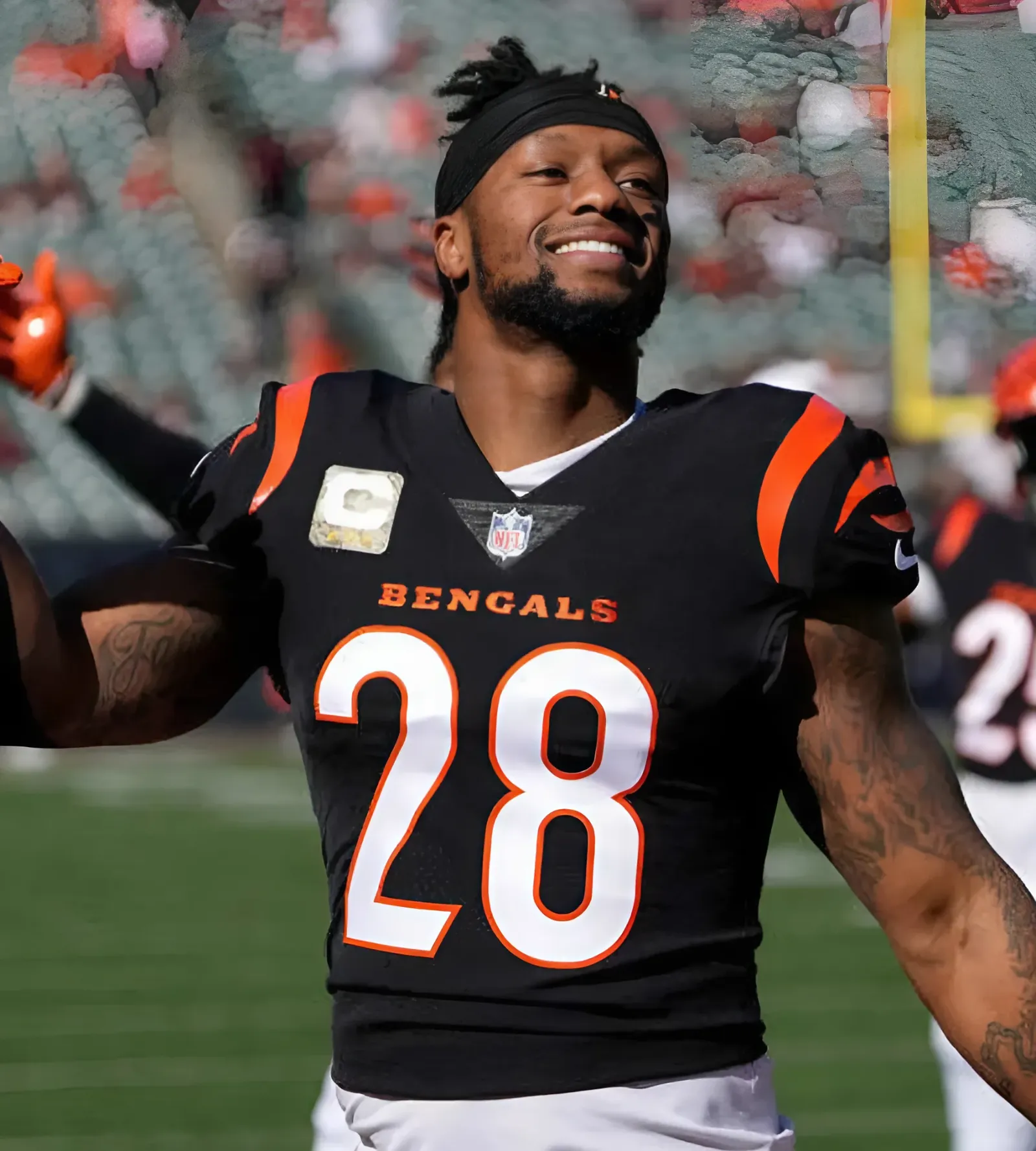 Running Back Joe Mixon Sports Houston Texans Jersey For First Time