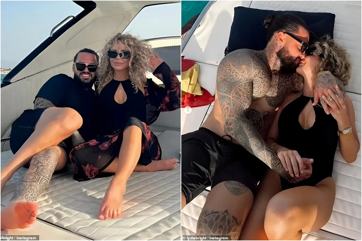 Lydia Bright shows off her incredible figure in a cut-out swimsuit as she packs on the PDA with boyfriend Ben Davies on a yacht in Ibiza liennhi