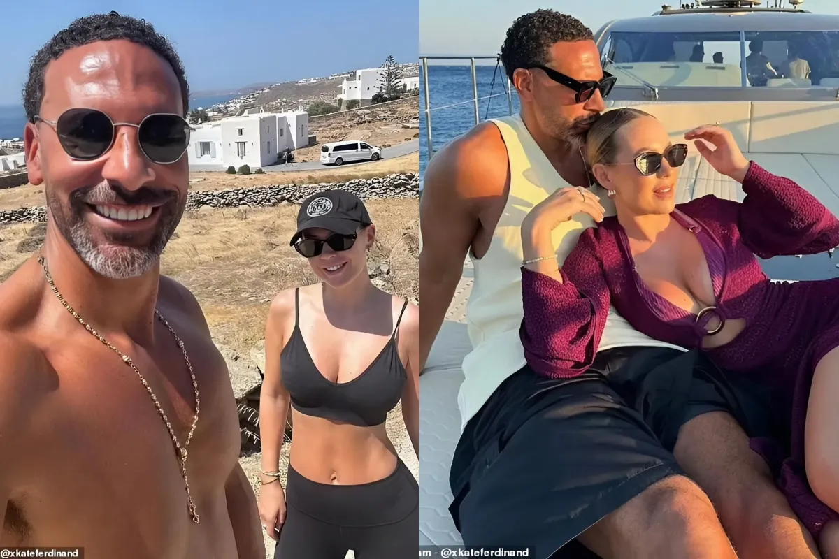 Kate and Rio Ferdinand showcase their beach bodies as they put on a loved-up display during sunshine break in Mykonos ngocc