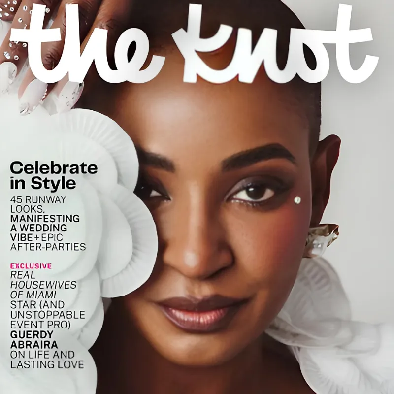 Guerdy Abraira Goes Glam on the Cover of The Knot to Talk Weddings, Career, & What's Next hangg