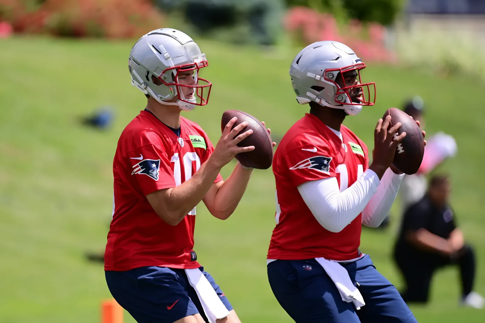 Patriots' Jacoby Brissett gives confident approach to Drake Maye QB competition