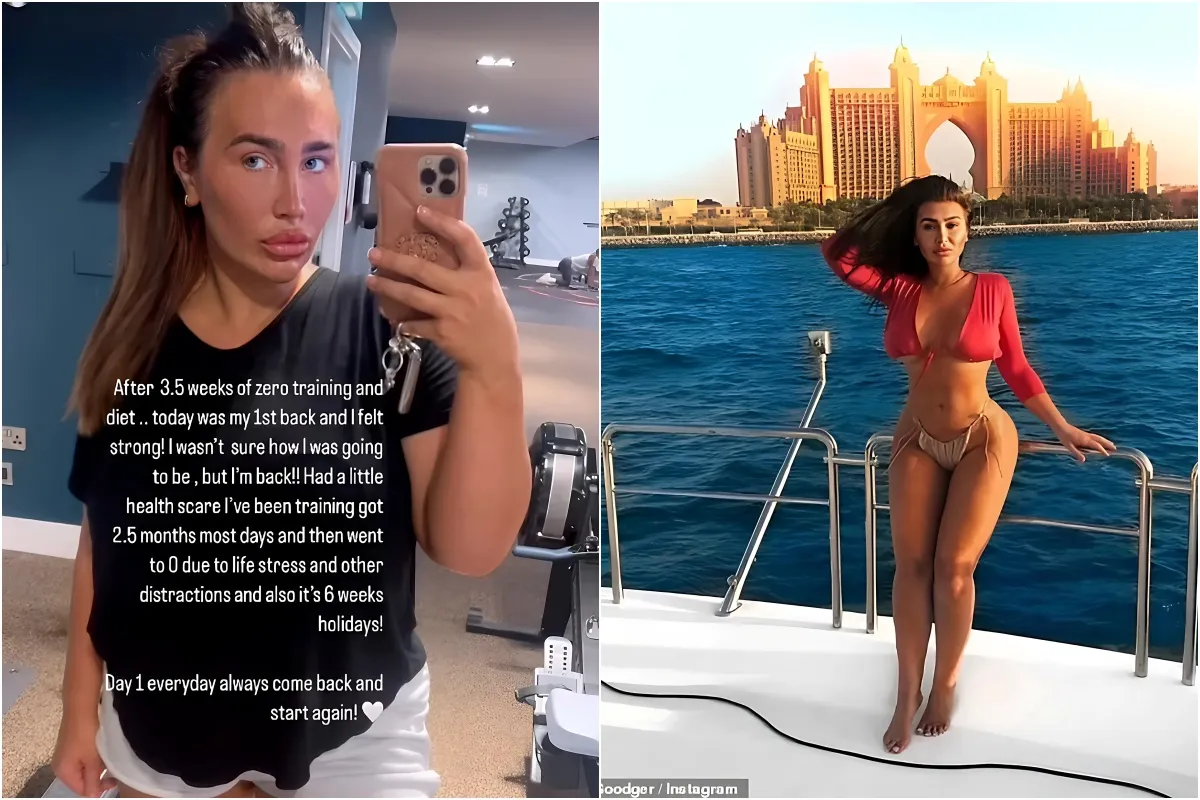 Lauren Goodger confirms she has returned to the gym after taking a three and a half week break from her fitness routine following health scare liennhi