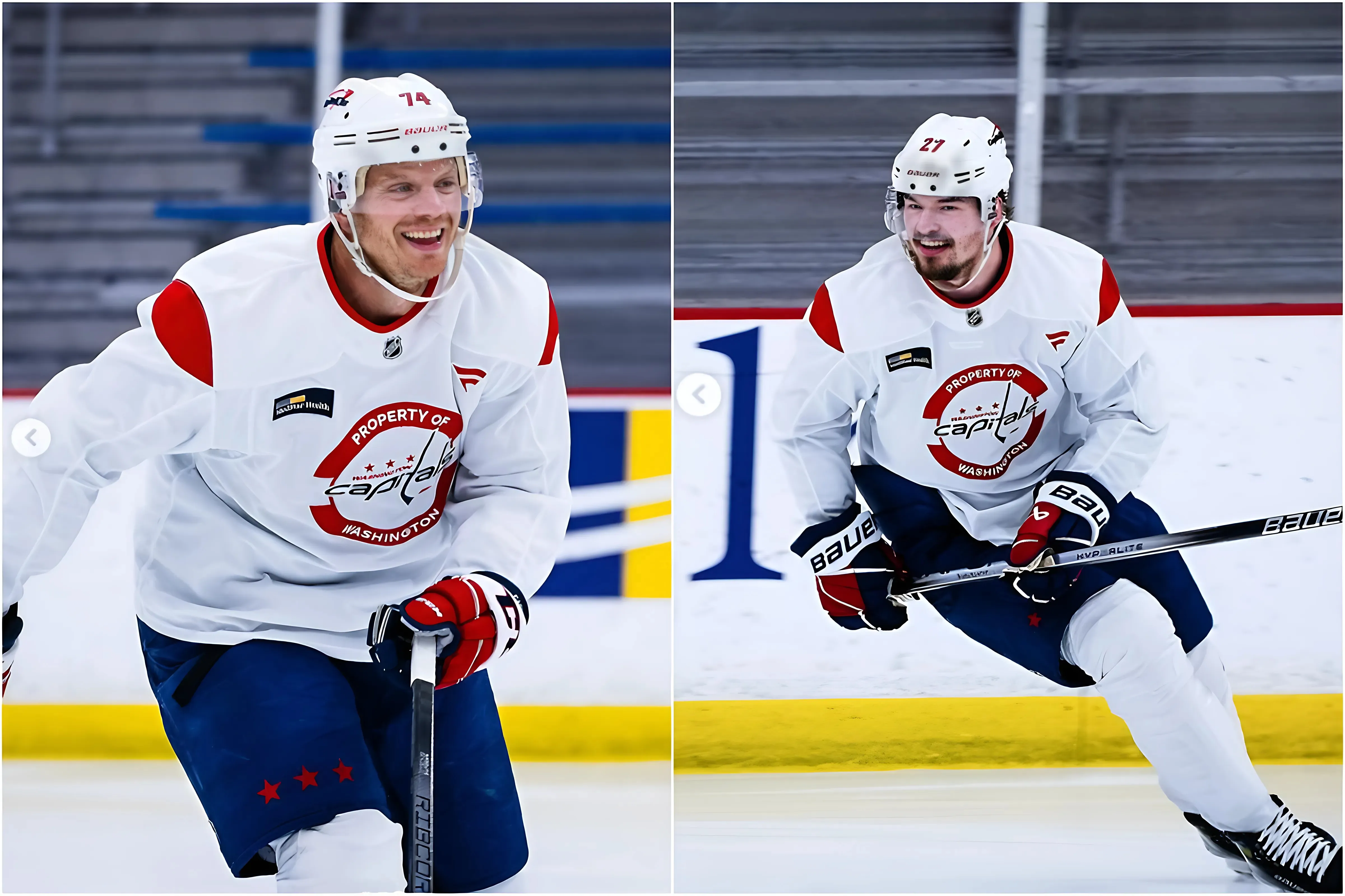 First Look At Capitals' Fanatics Practice Jerseys As Carlson & Alexeyev Return To Ice, Kick Off Team Informal Skates trucc