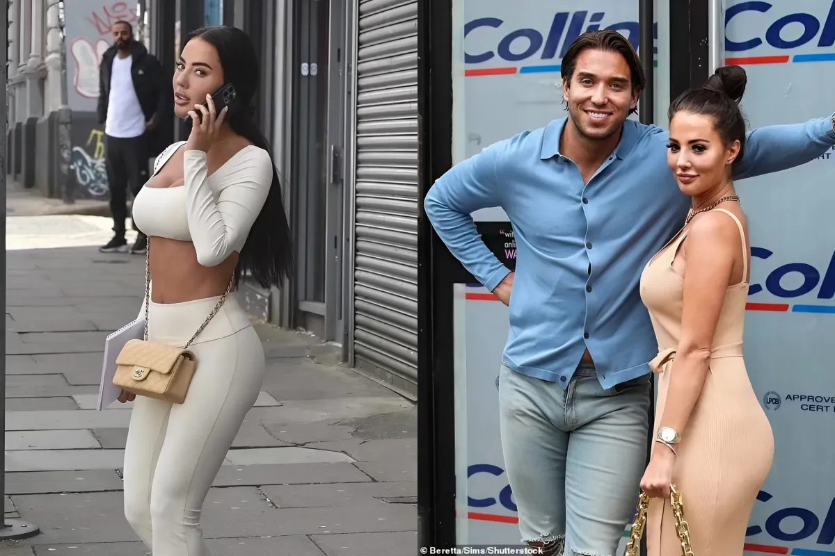 Yazmin Oukhellou displays her toned figure in a tiny crop top and flared leggings as she arrives at a beauty course in Liverpool ngocc