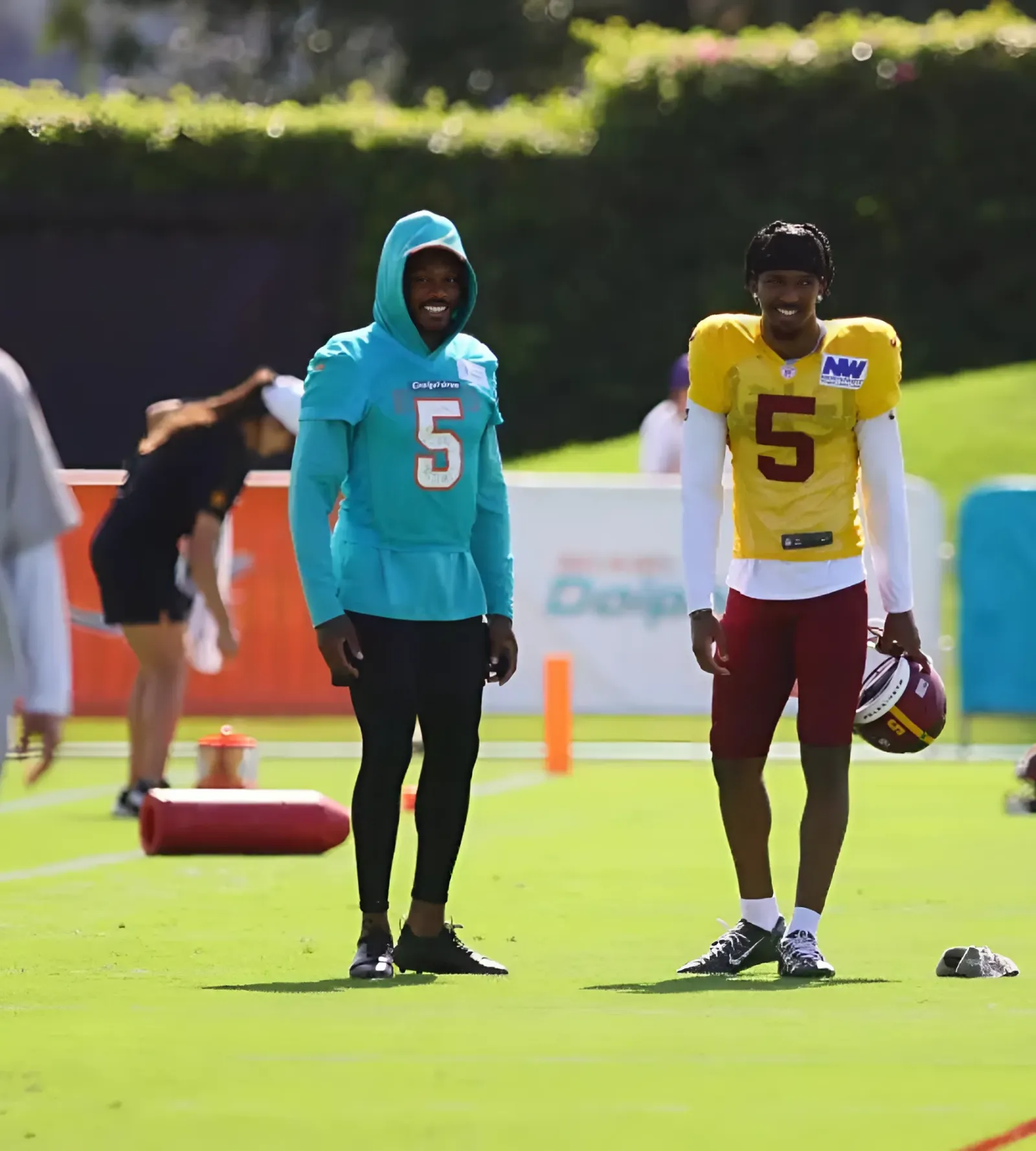 Twitter reacts to Commanders QB Jayden Daniels' practice performance vs. Dolphins