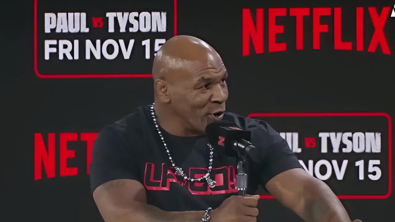 YouTuber Jake Paul tries to get a rise out of Mike Tyson during press conference