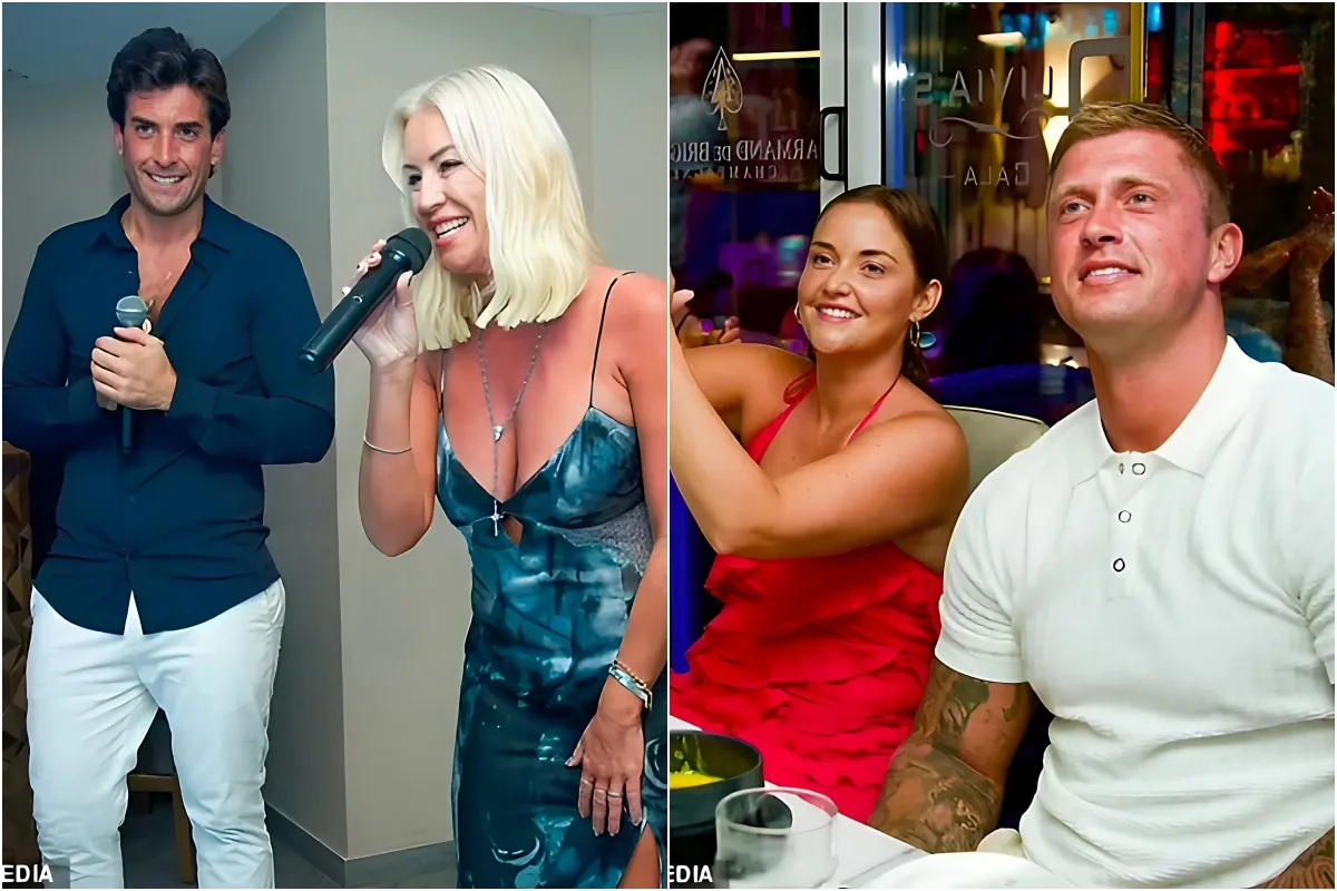 Jacqueline Jossa and husband Dan Osborne cheer on Denise Van Outen as she performs with James Argent during family holiday to Marbella liennhi