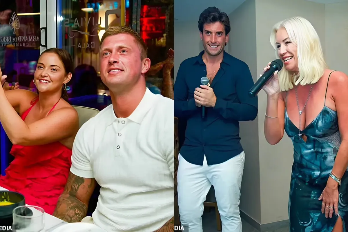 Jacqueline Jossa and husband Dan Osborne cheer on Denise Van Outen as she performs with James Argent during family holiday to Marbella ngocc