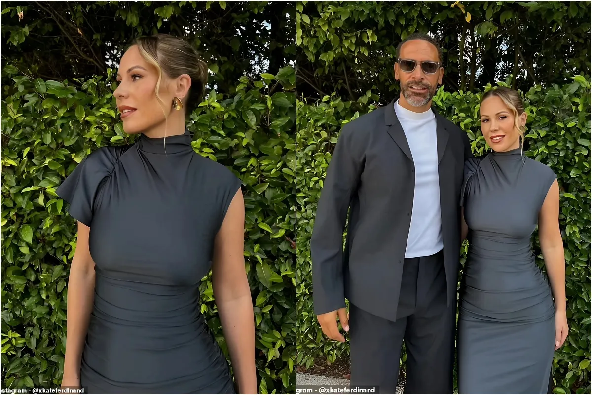 Kate Ferdinand looks sensational in a black satin dress as she gets 'wedding ready' with dapper husband Rio liennhi