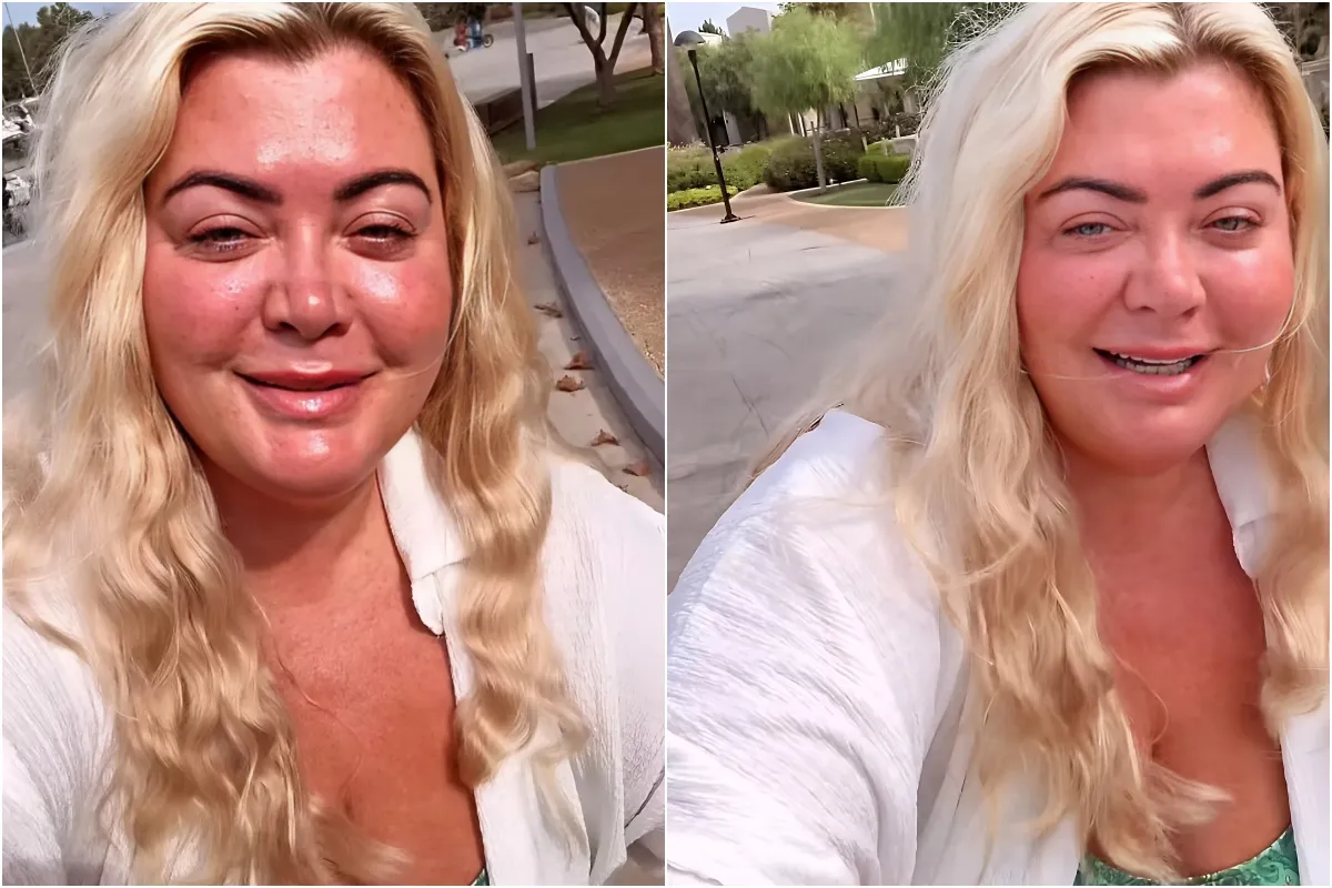 Gemma Collins goes make-up free as she shows off her figure in a colourful swimsuit while on holiday in Greece liennhi