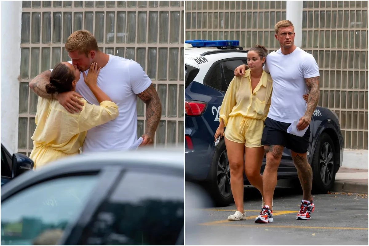 Jacqueline Jossa kisses husband Dan Osborne as sombre pair leave police station after £20k robbery in Marbella liennhi