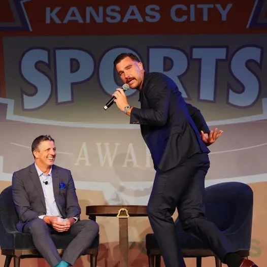 Video goes viral Travis Kelce leaves fans in stitches as he collects Sportsman of the Year at 2024 Kansas City Sports Awards... after dashing back from Taylor Swift's Rhode Island mansion...