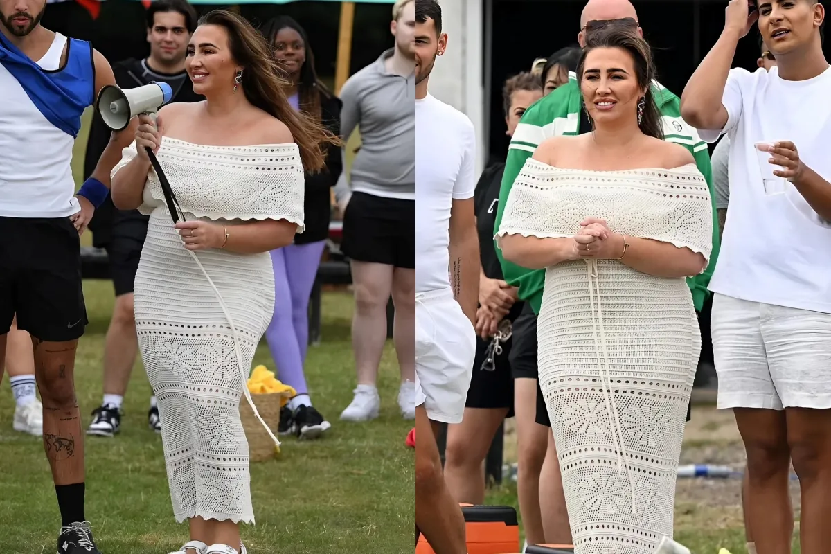 Lauren Goodger joins TOWIE co-stars to referee wild sports day with Chloe Meadows and Courtney Green battling it out in the wheelbarrow race ngocc