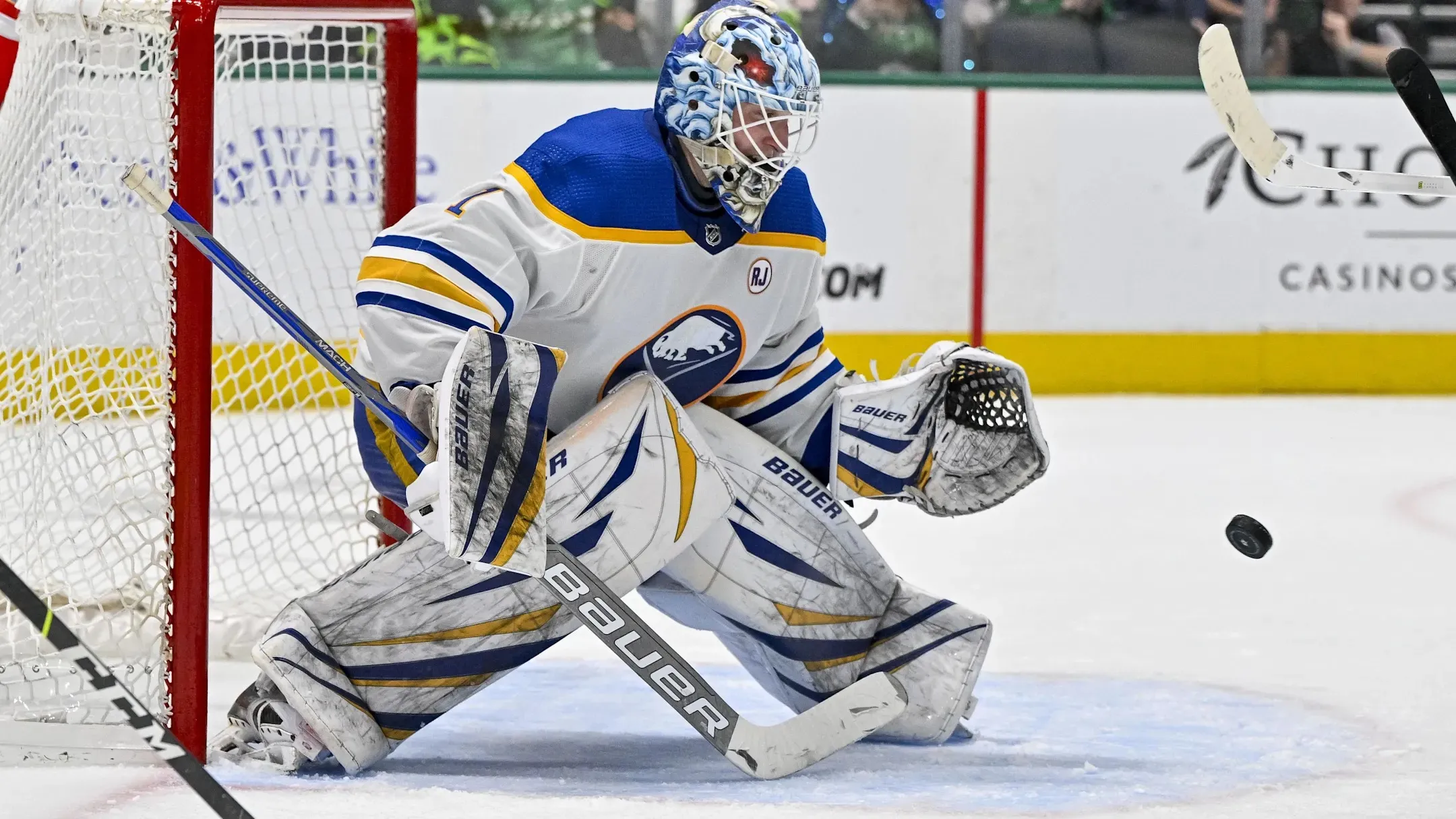 How many games will each Sabres goaltender start in 2024-25?