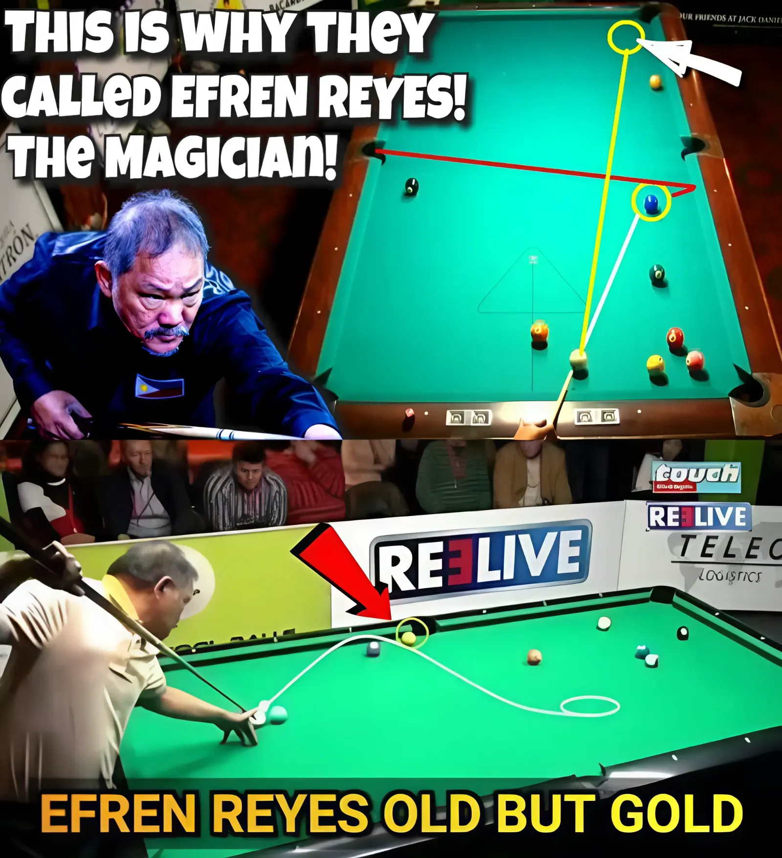 Efren Reyes' "Bag of Tricks" Never Empties as He Baffles Thomas Williams with Stunning Shot