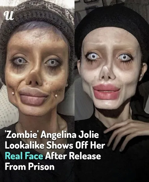 ‘Zombie’ Angelina Jolie Lookalike Shows Off Real Face After Release From Prison