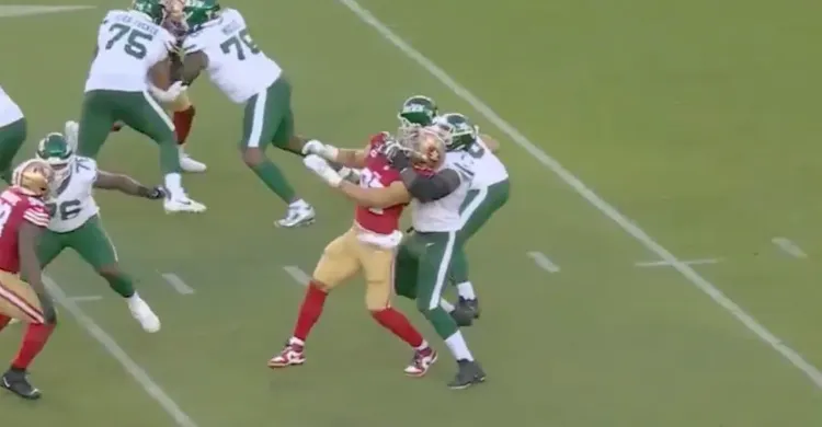 Nick Bosa Couldn’t Even Get a Holding Call in a Jets Lineman’s Chokehold