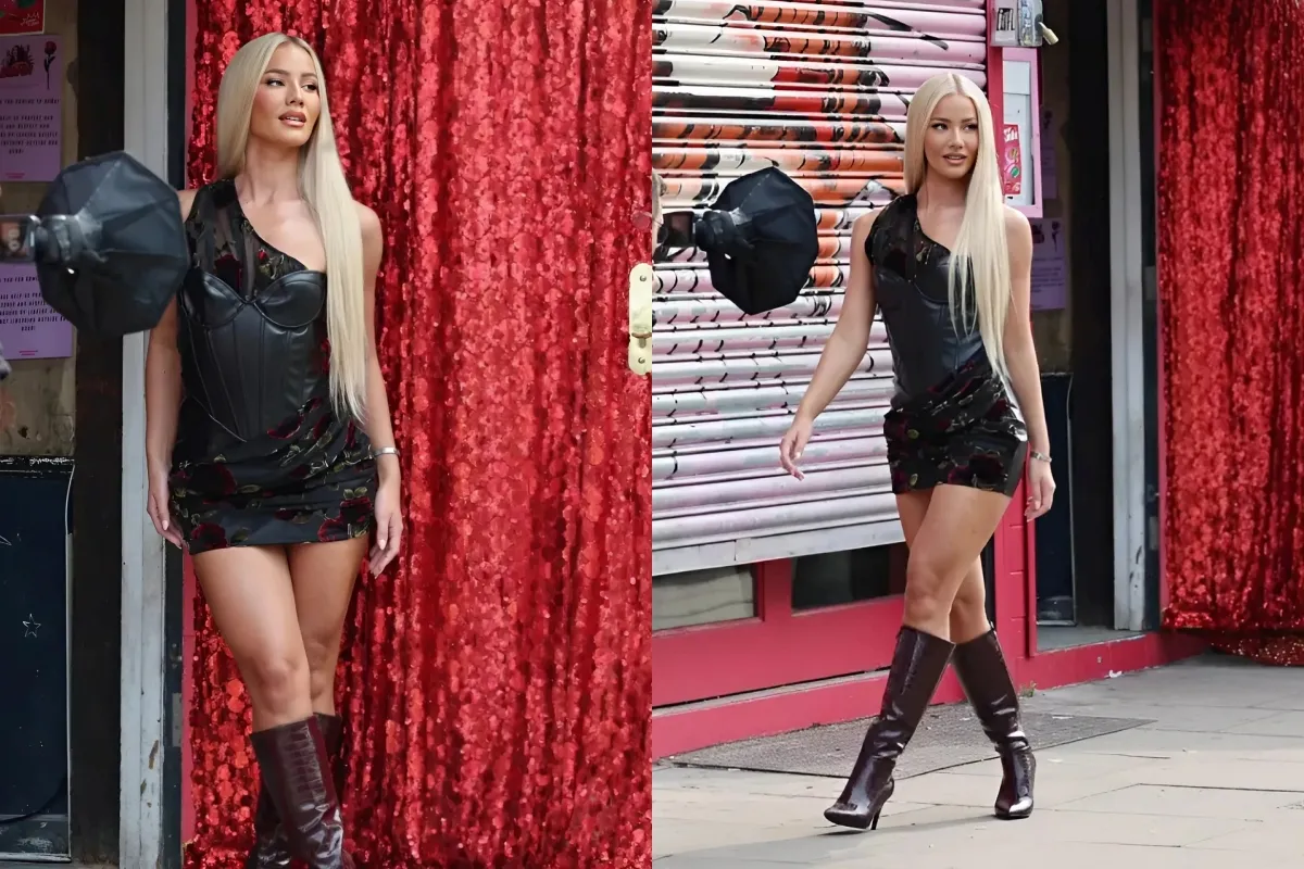 Love Island’s Grace Jackson stuns in tiny black leather minidress and knee-high boots as she launches new ngocc