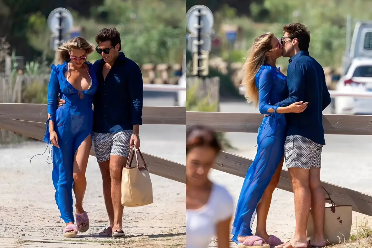 Shirtless James Argent packs on the PDA with bikini-clad girlfriend Nicoline Artursson as they share a passionate kiss in the sea in St Tropez ngocc